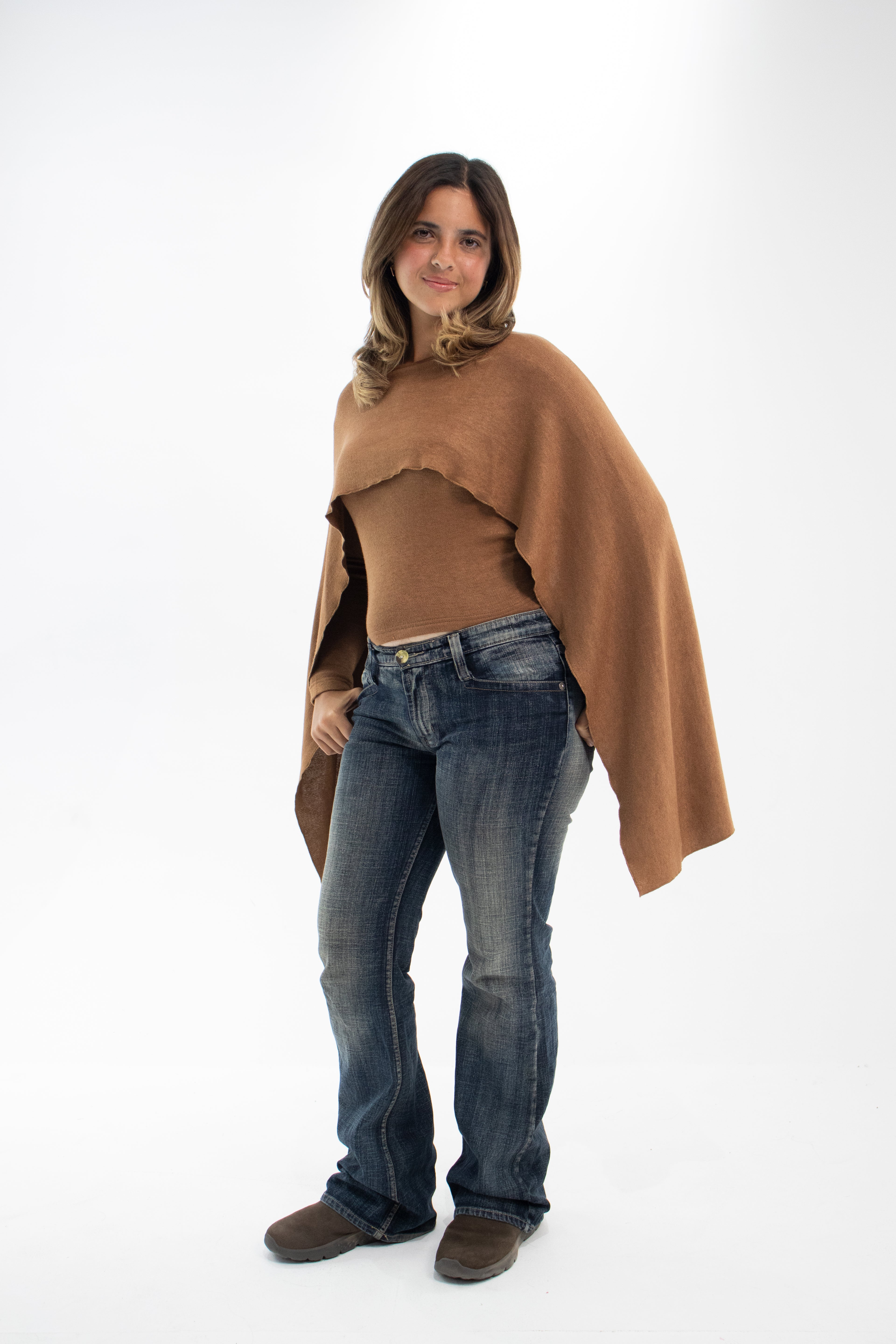 Brown Cape Top