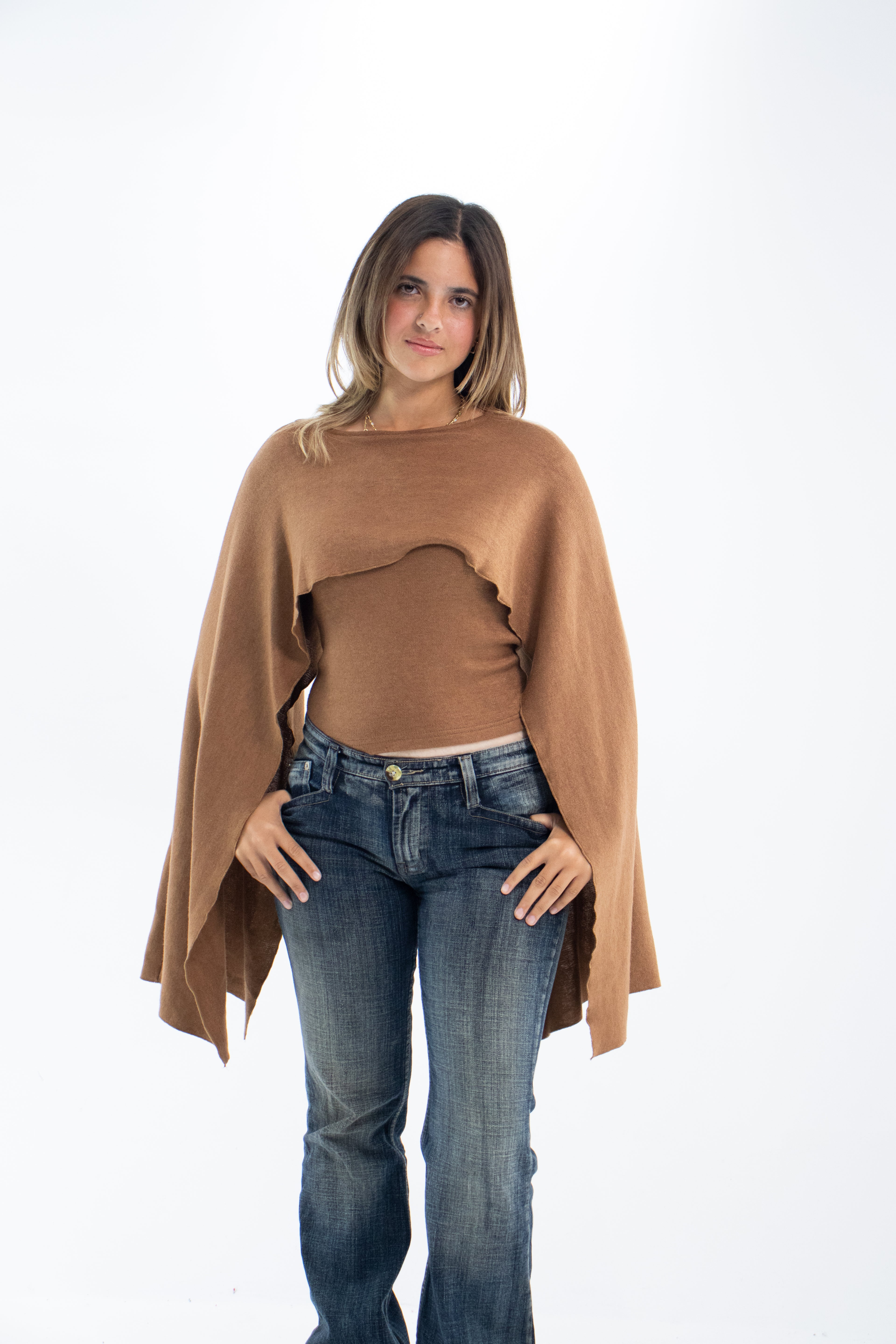 Brown Cape Top