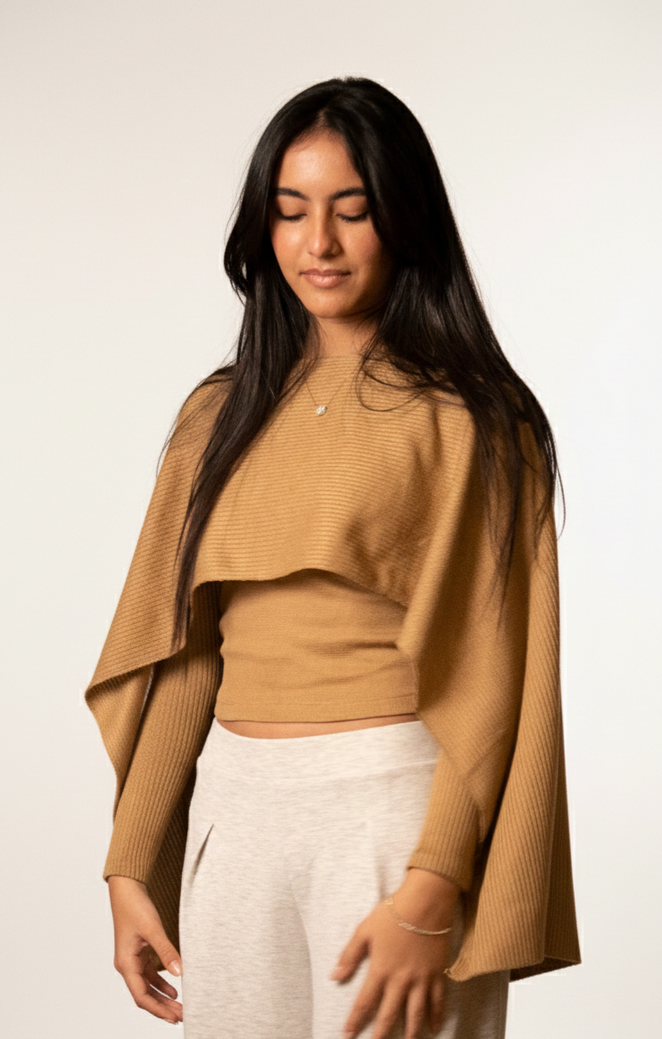 Warm Beige Cape Top
