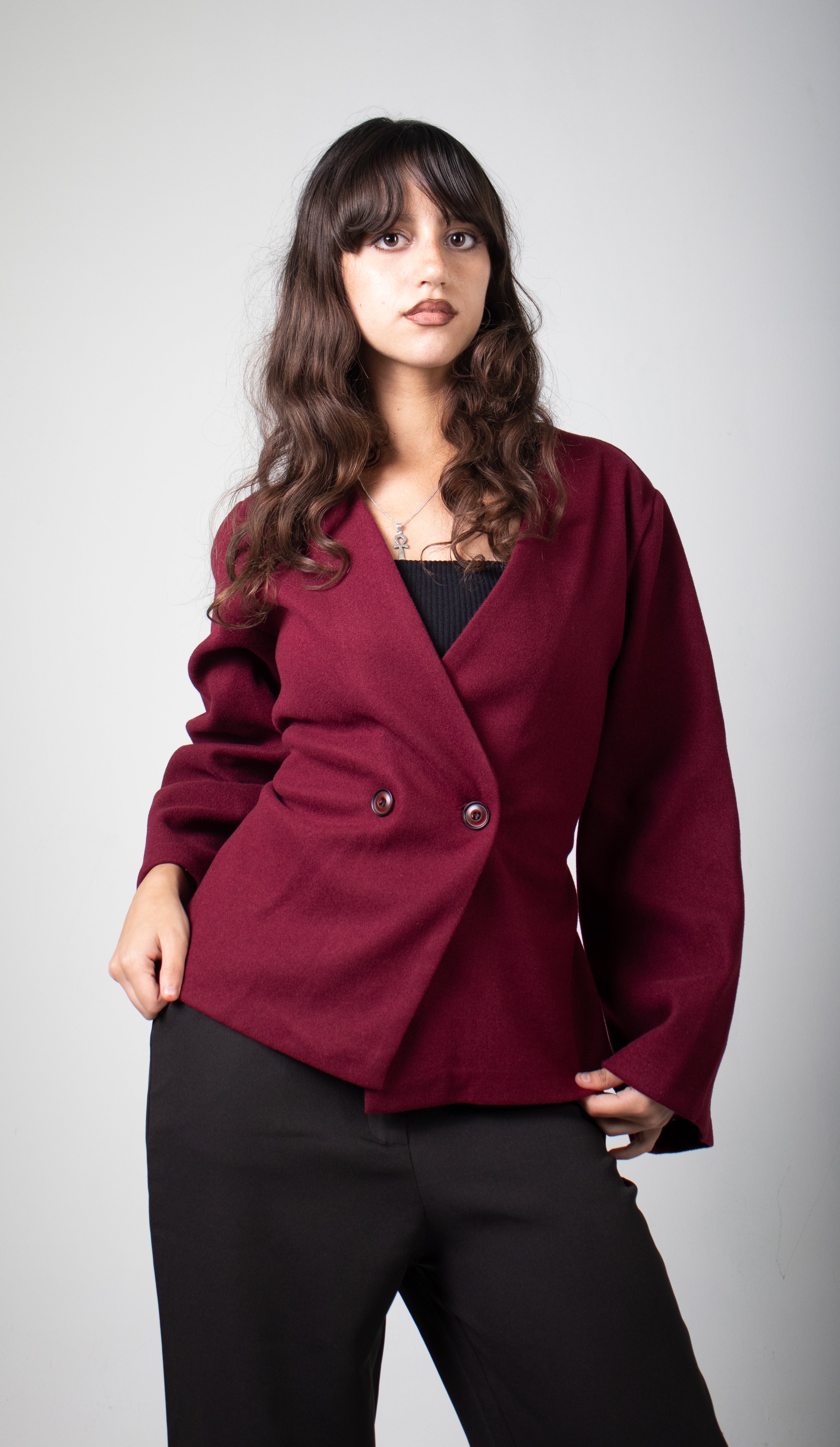 V-Cut Wine Merlot Blazer