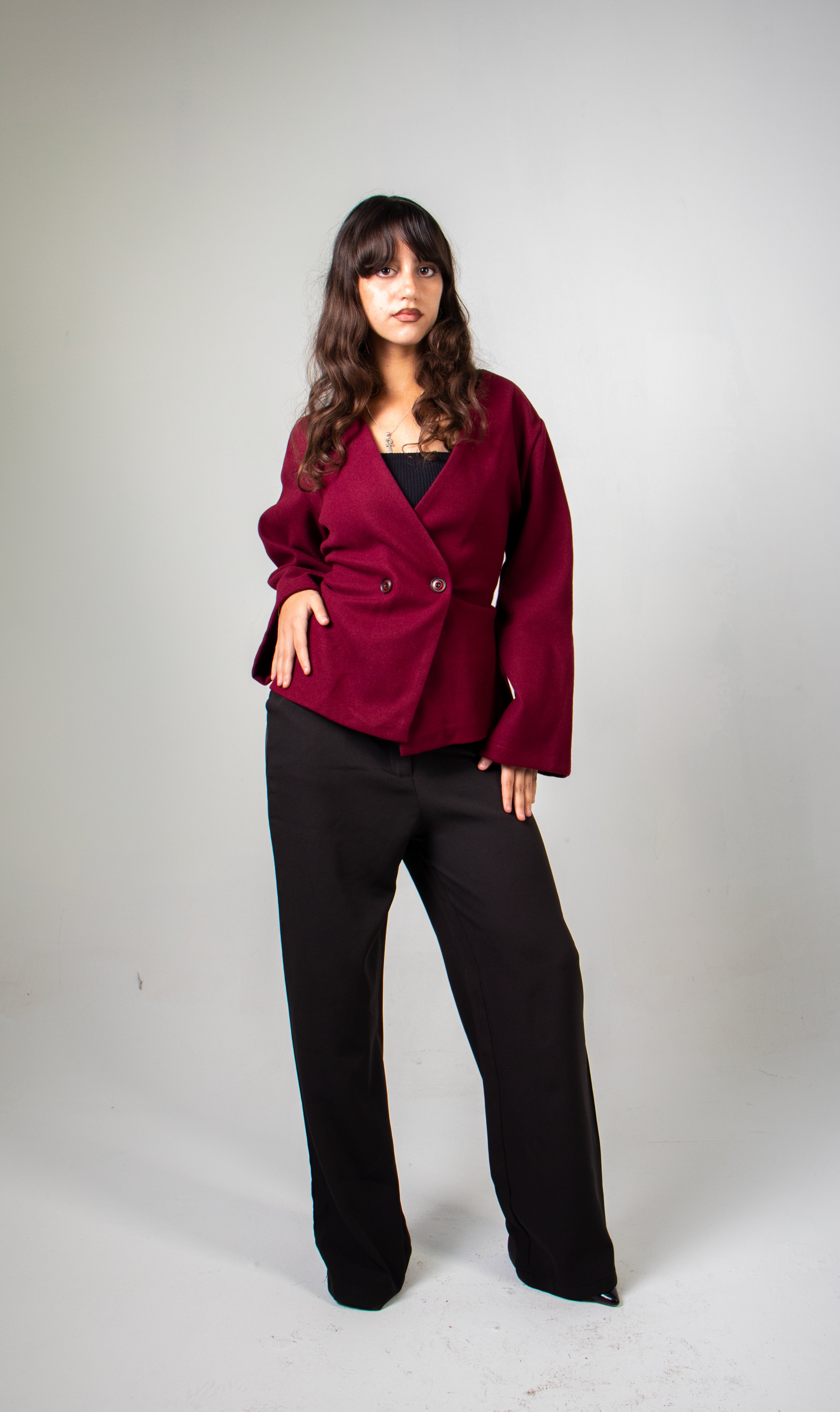 V-Cut Wine Merlot Blazer