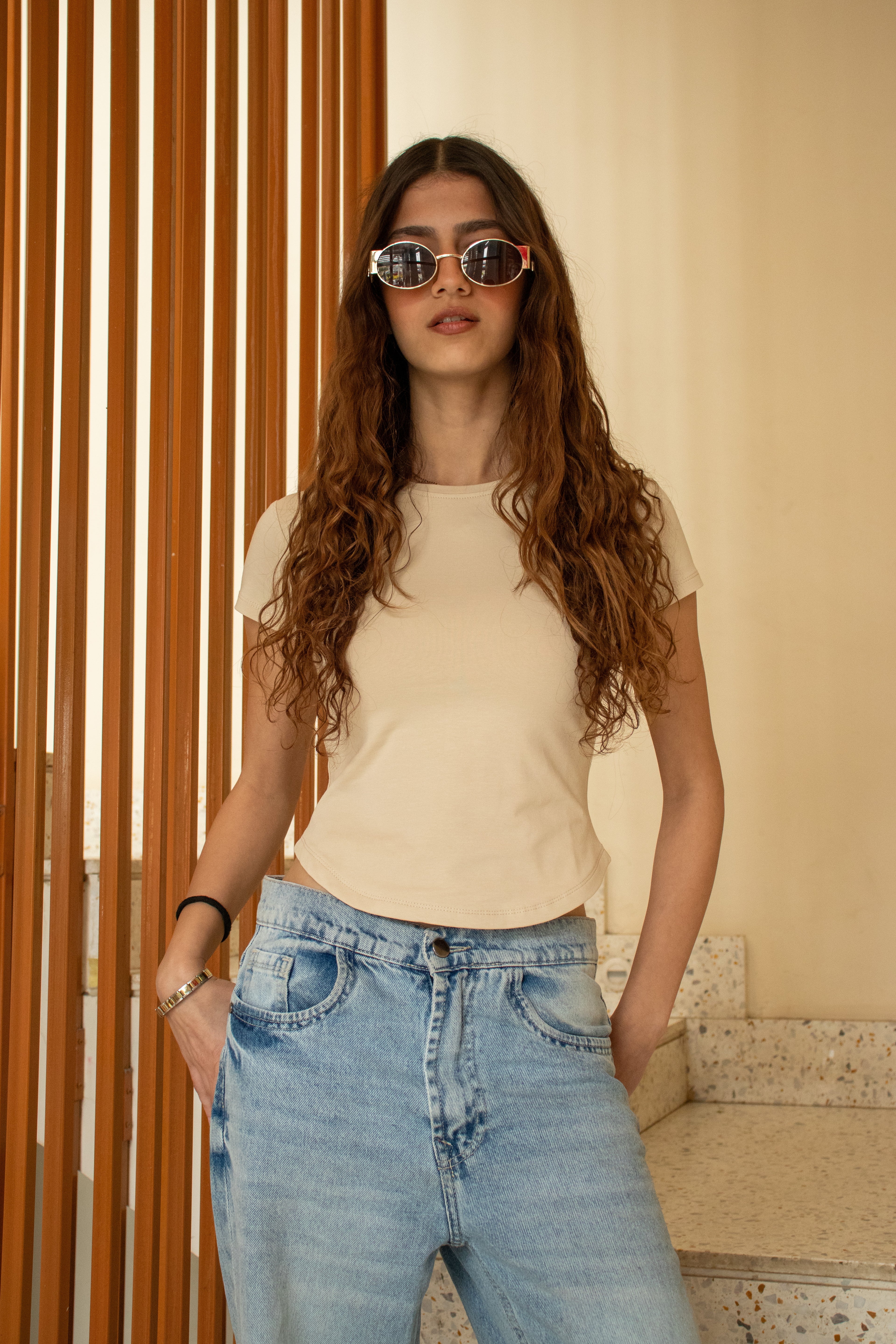 Beige Essential Top