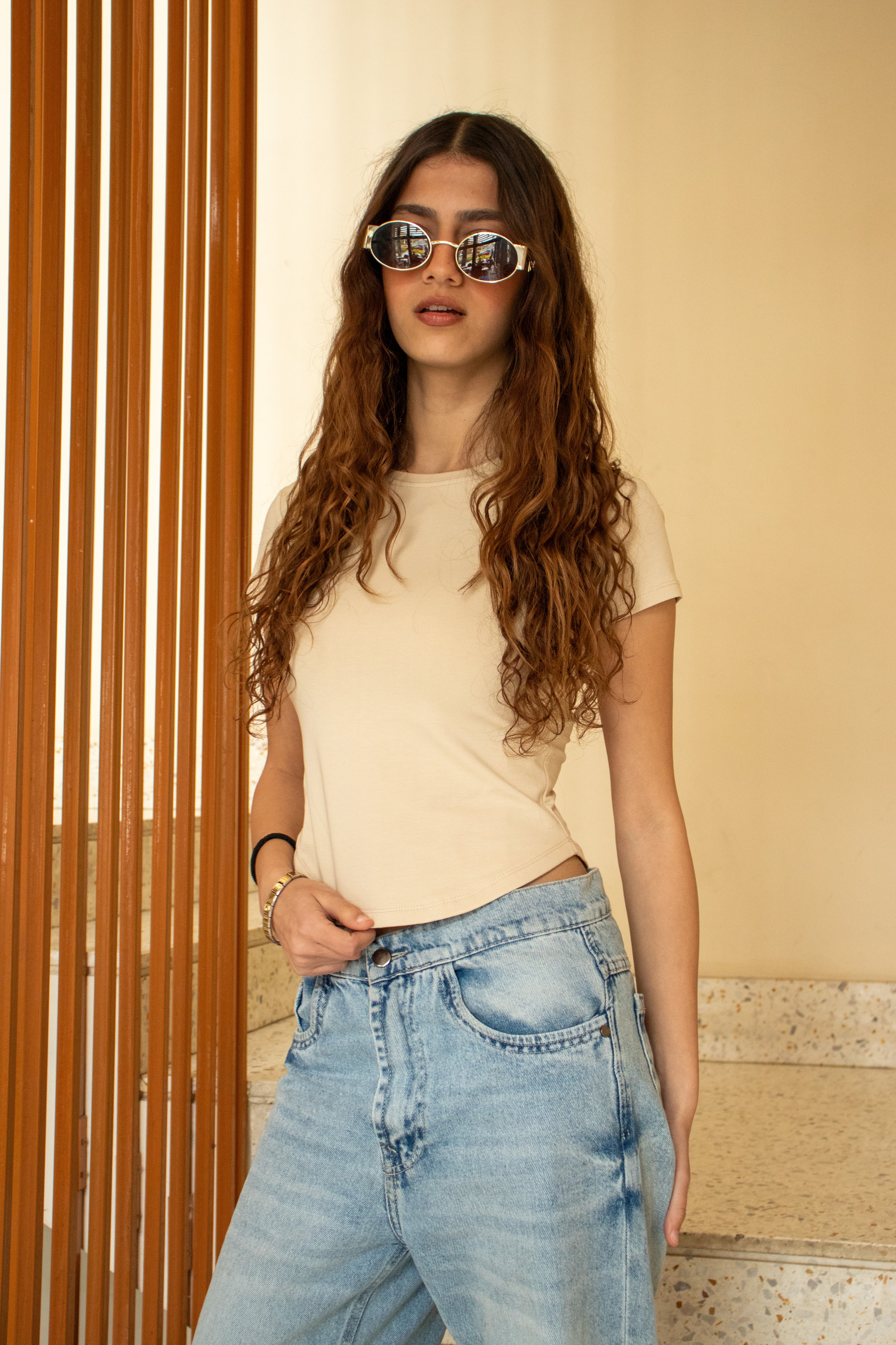Beige Essential Top