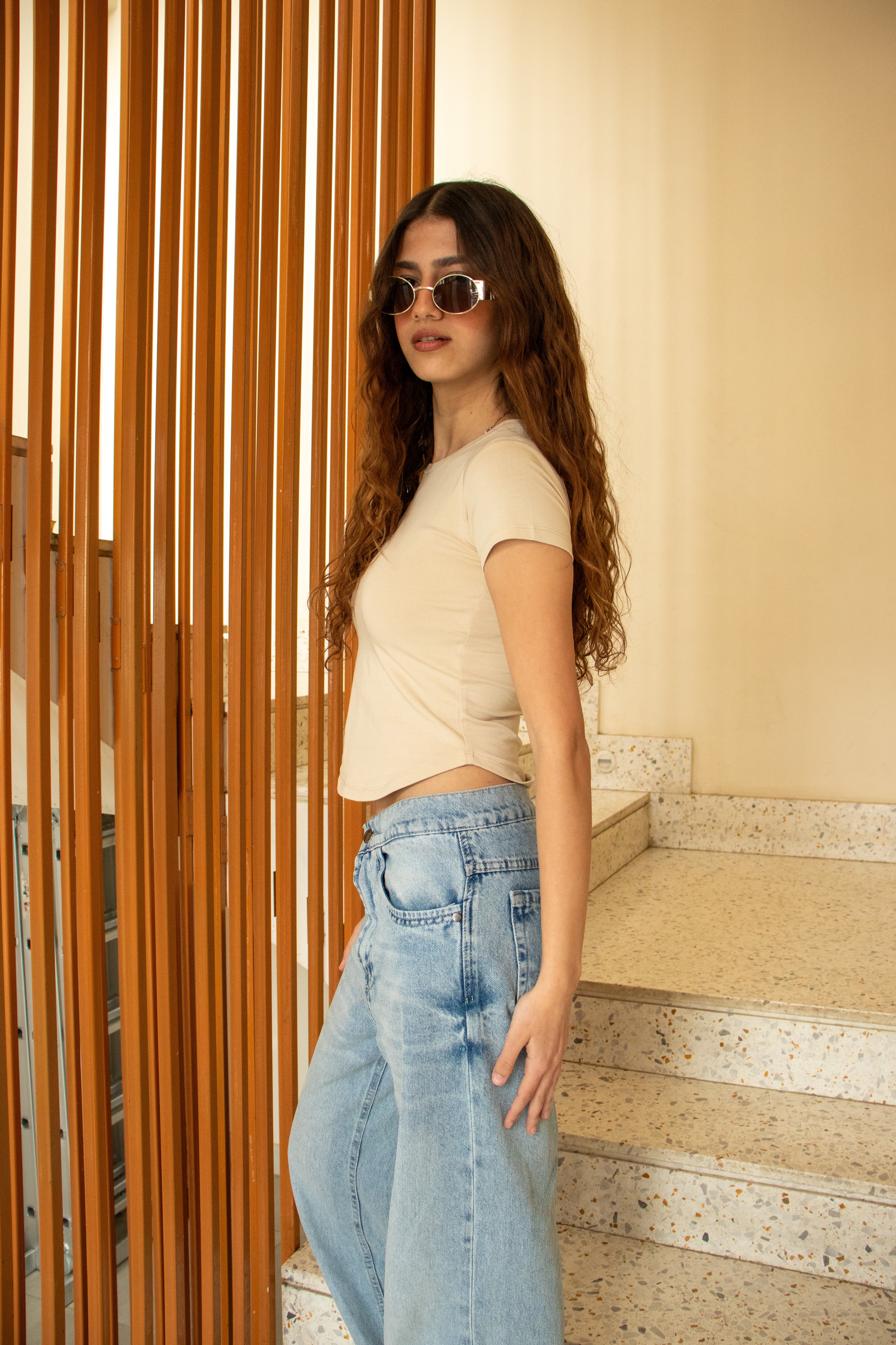 Beige Essential Top