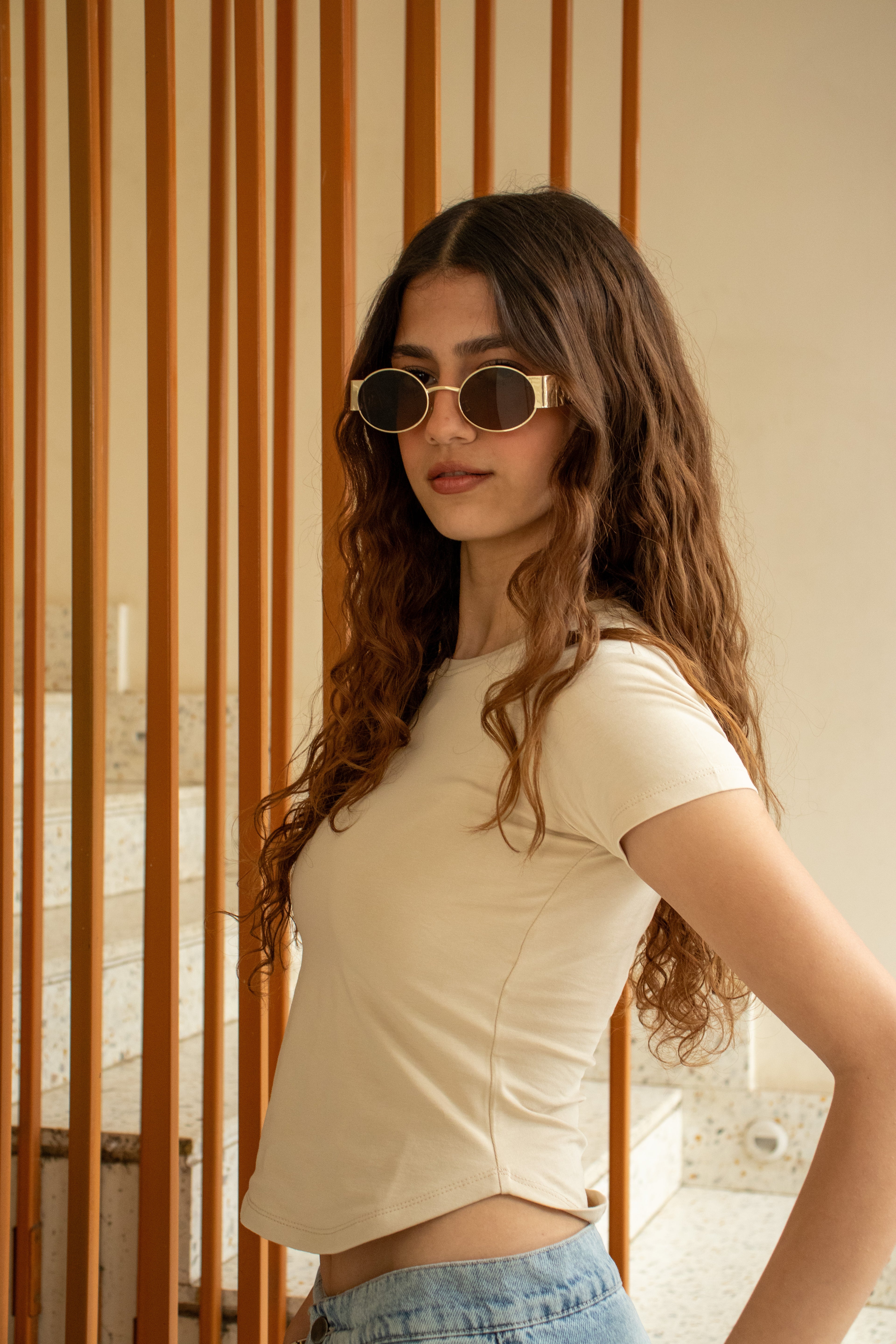 Beige Essential Top