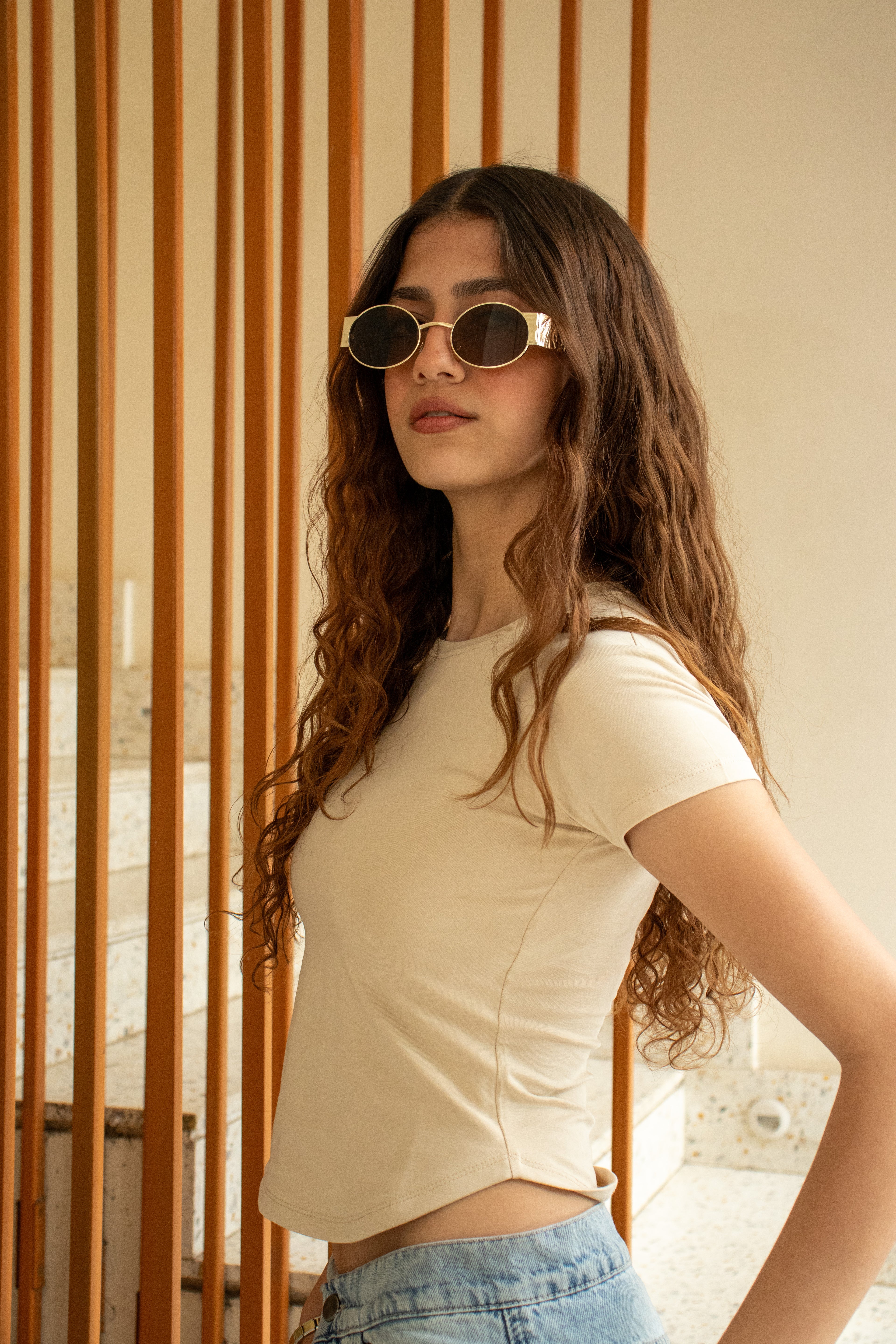 Beige Essential Top
