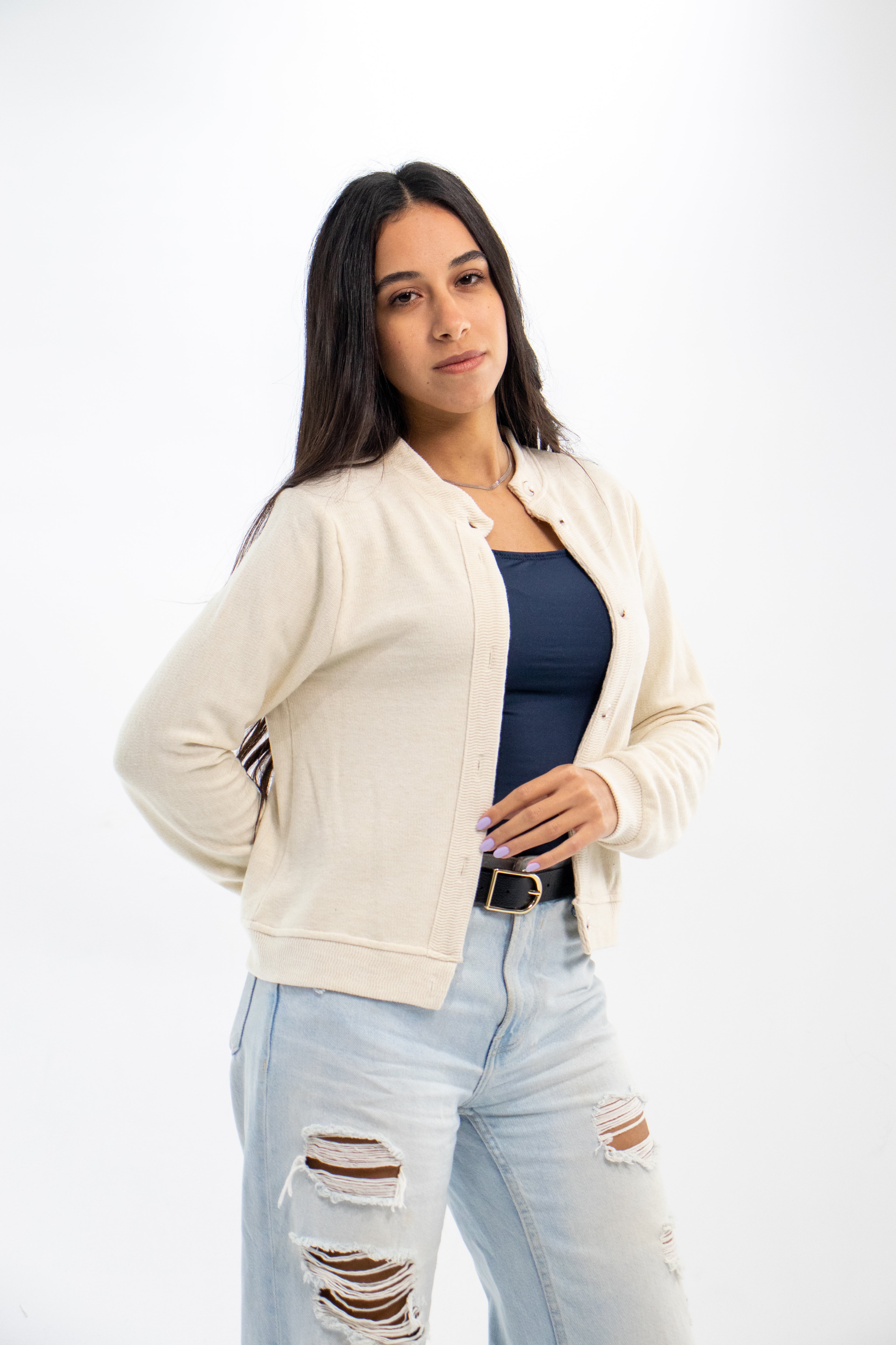 Soft-Knit Cream Cardigan